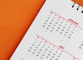 Calendar on orange background