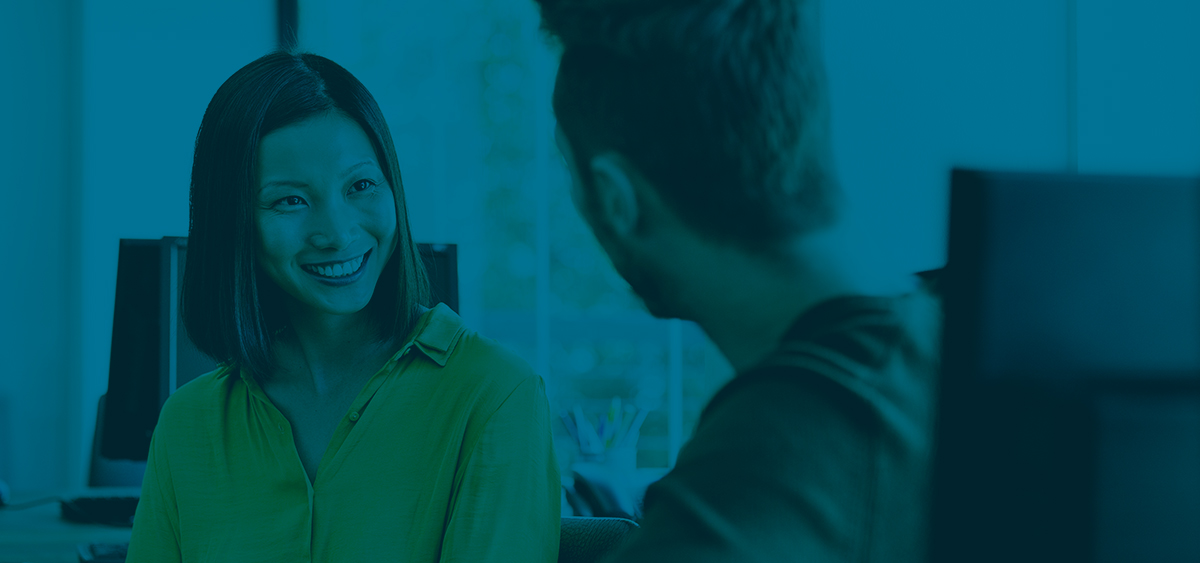 Happy business conversation