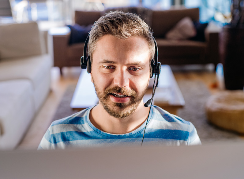 Employee working from home