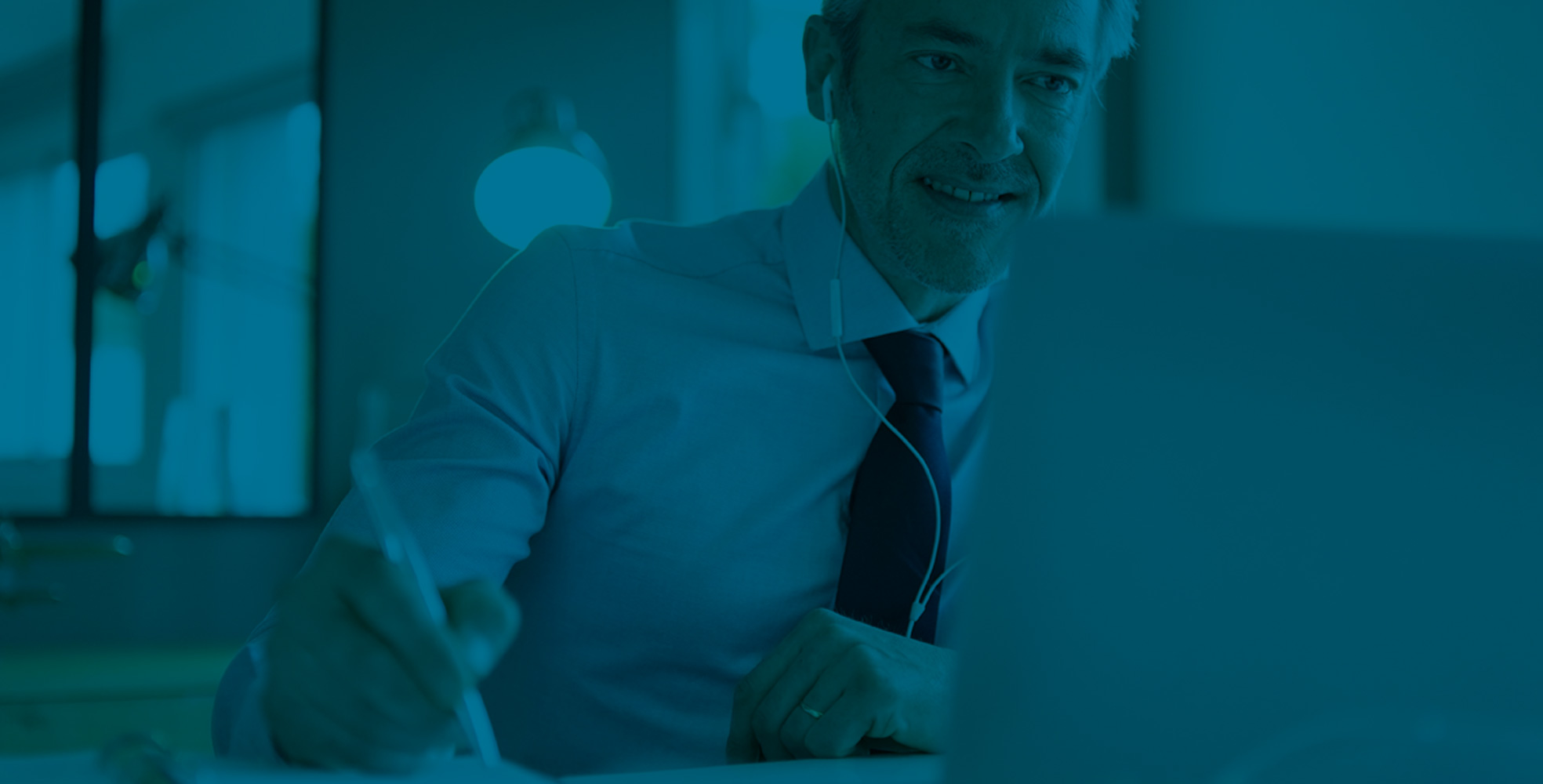 Employee using a computer