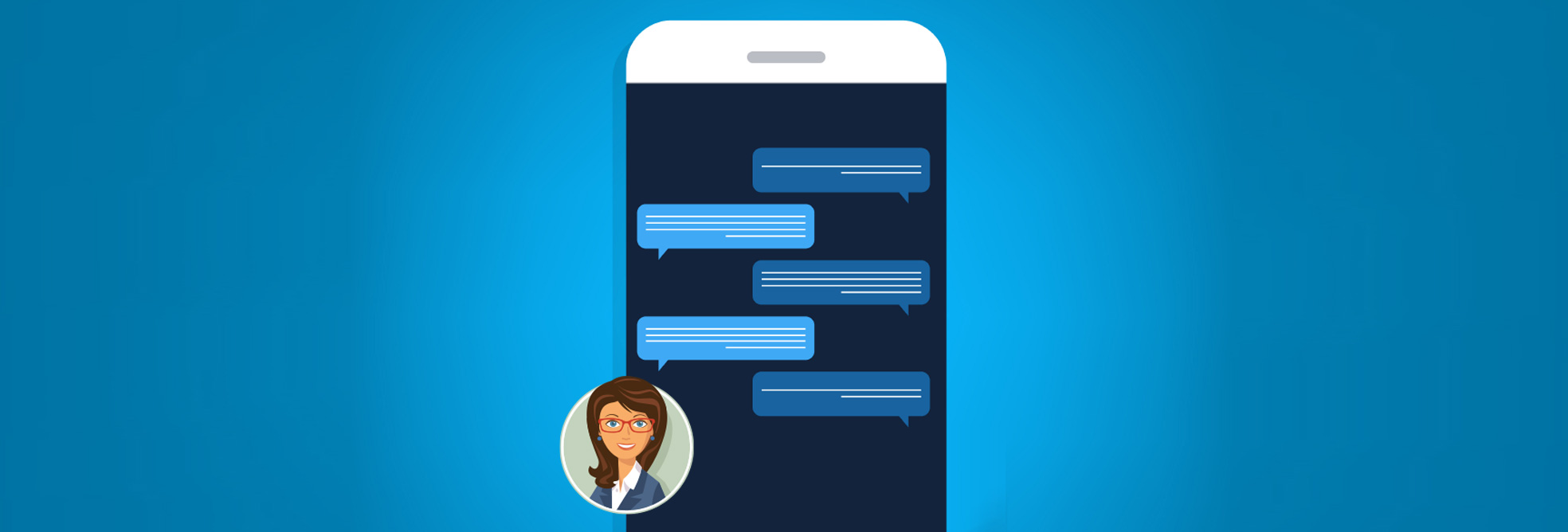 Mobile Phone Virtual Assistant Chat Illustration