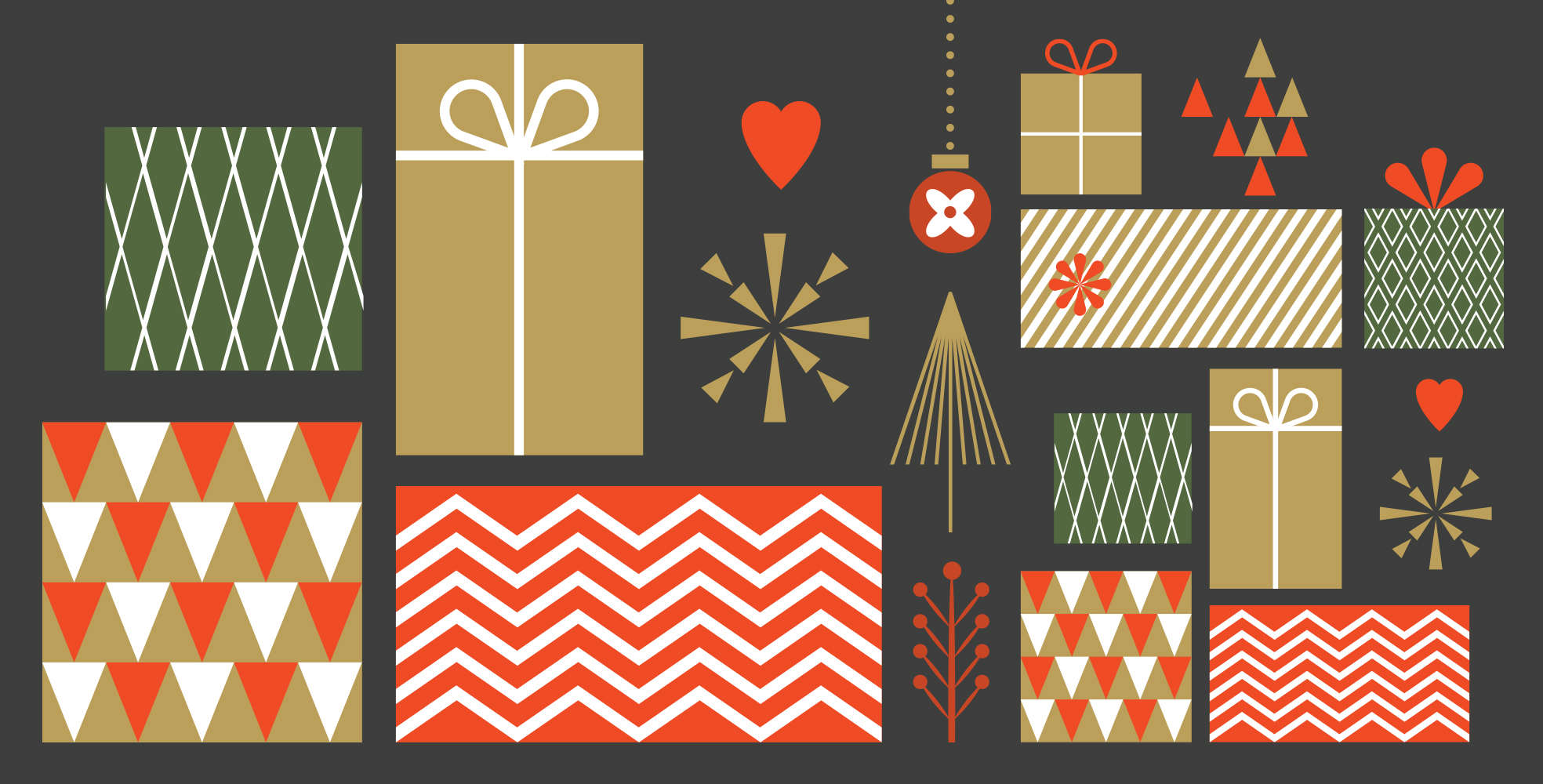 group of gifts illustration