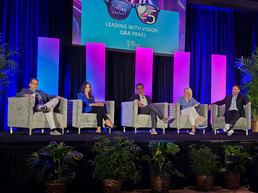 bswift leadership panel at bswift Idea Exchange 2025, addressing a crowd of HR pros